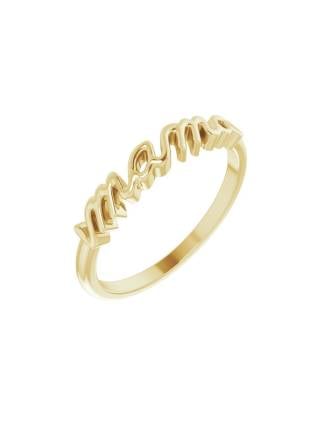 14k Yellow Gold 3mm Mama Ring