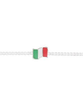 Enamel Flag of Italy CZ Bracelet Sterling Silver
