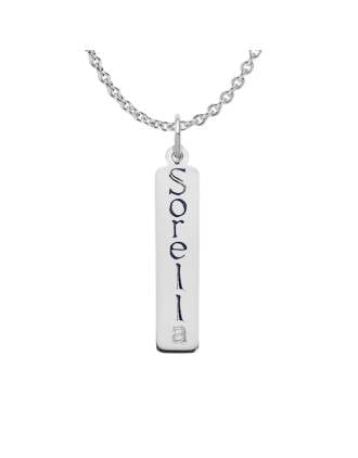 Sterling Silver "Sorella" Sister in Italian Bar Necklace