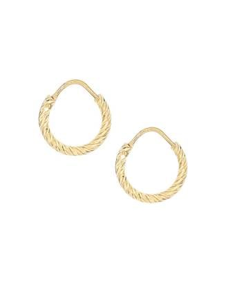 Piccolo Italian Diamond Cut Rope Hoops Gold Plated