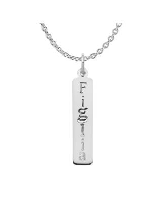 Sterling Silver "Figlia" Daughter in Italian Bar Necklace