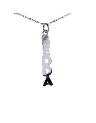 Bedda Nameplate Charm Necklace Sterling Silver