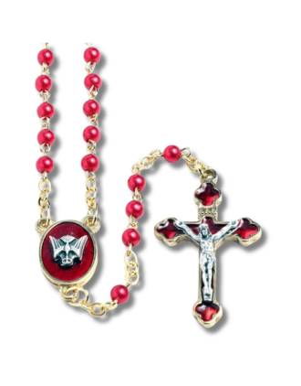 Holy Spirit Red Glass Rosary Beads Made in Italy