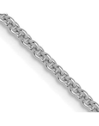 Italian Solid 14K White Gold Cable Chain Necklace