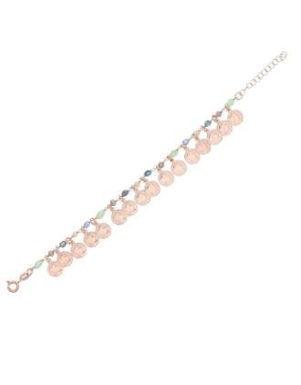 Italian Roman Coin Bracelet Rose Gold with Beads