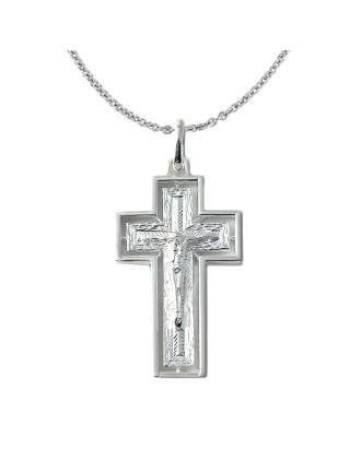 Sterling Silver Italian Crucifix Cross Necklace Made in Italy