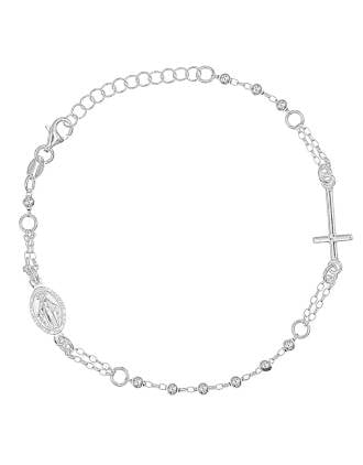 Italian Sterling Silver Italian Rosary 3mm Bead Bracelet