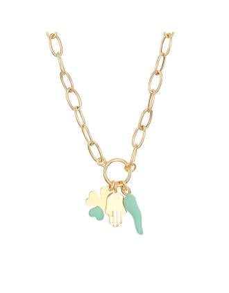 Lucky Verde Menta Cornicello Charm Necklace