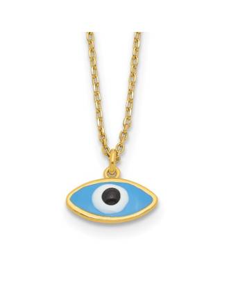 Malocchio Enamel Evil Eye Necklace Sterling Silver Gold-plated
