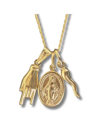 Miracolosa Italian Horn Mano Cornuto Gold Necklace