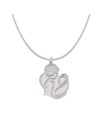 Mother and Child Sterling Silver Necklace