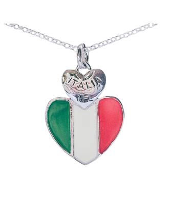 My Heart in Italy Tricolor Enamel Necklace