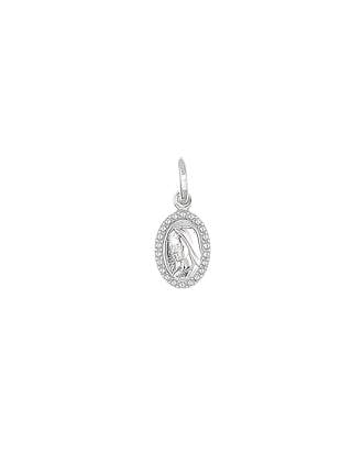 Petite Sterling Silver Queen of Peace Medal Charm from Italy