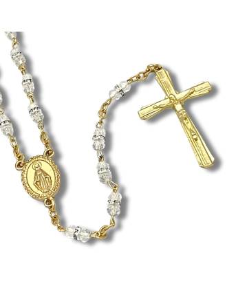 CZ Rosary Beads Gold Plated Miraculous Medal