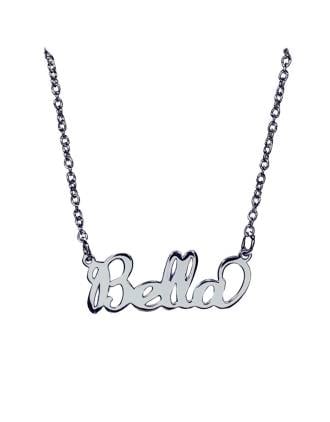 Script Nameplate Bella Necklace Sterling Silver
