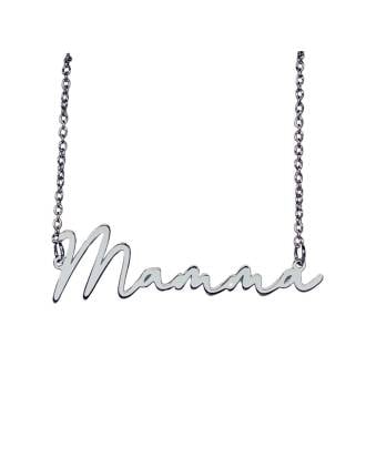 Script Nameplate Mamma Necklace Sterling Silver