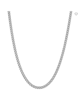 Sterling Silver 18 Inch Solid Curb Chain Necklace Made in Italy