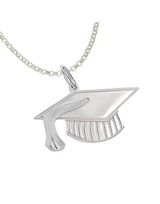 Sterling Silver Graduation Cap Necklace