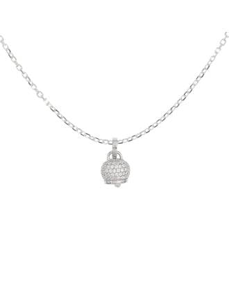 Good Luck CZ Pave Italian Capri Bell Necklace