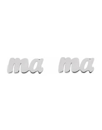 Sterling Silver Italian Mama Stud Earrings