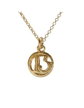 Tredici Number 13 Gold Necklace