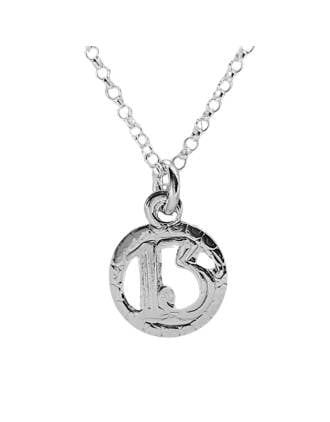 Tredici Number 13 Silver Necklace