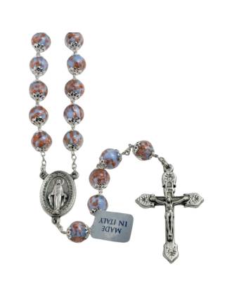 Italian Blue Murano Glass Rosary Beads