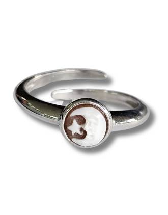 Celestial Italian Cameo Ring Sterling Silver