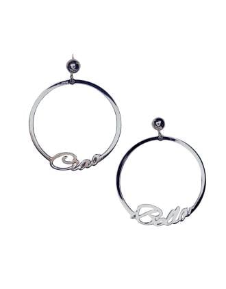 Ciao Bella Hoop Ball Stud Earrings Sterling Silver
