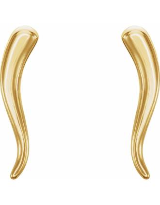 Cornicello 14K Yellow Gold Horn Earrings