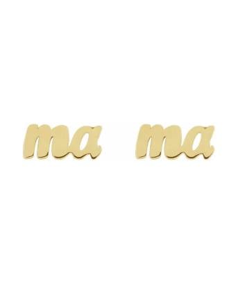 Gold Italian Mama Stud Earrings