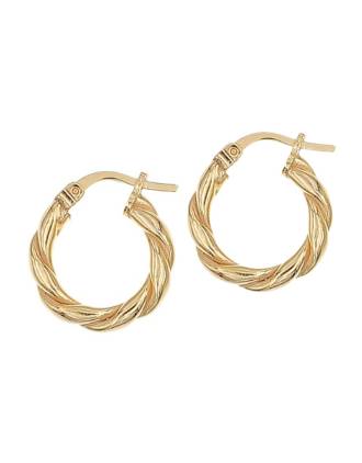Italian 18mm Gold Twisted Hoop Earrings
