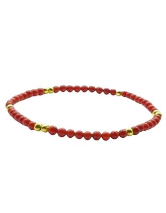 Italian Coral Mediterranean Sea Red Coral 3mm Bead Bracelet