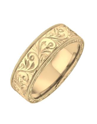 18k Gold Etruscan Wedding Ring