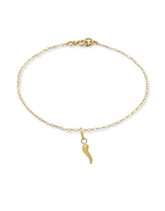 Italian Horn Bracelet 18K Gold Over Sterling Silver