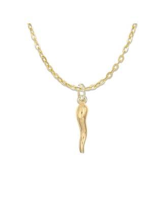 Gold Over Sterling Silver Italian Horn Necklace
