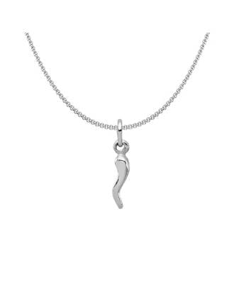 Italian Horn Necklace Sterling Silver