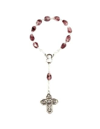 Italian Single Decade Purple Glass Rosary Beads