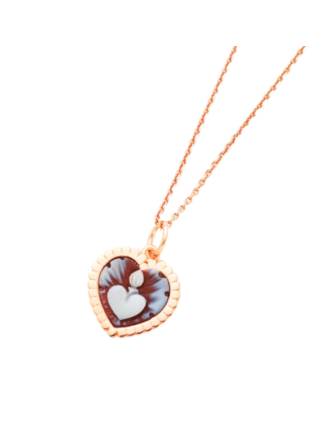 Italian Sacred Heart Cameo Heart Necklace