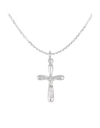 Italian Sterling Silver Rounded Crucifix Pendant