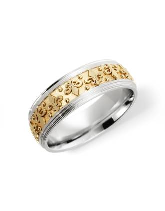 Florentine Lilly Sterling Silver 10K Gold Wedding Ring