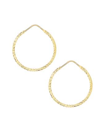Medi Italian Diamond Cut Rope Hoops Gold Plated