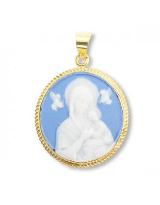 Our Lady of Perpetual Help Italian Cameo Necklace