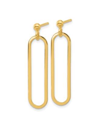Paperclip Dangle Italian Earring Gold Over Silver