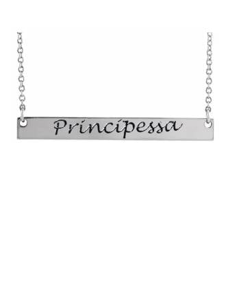Sterling Silver Principessa Bar Necklace