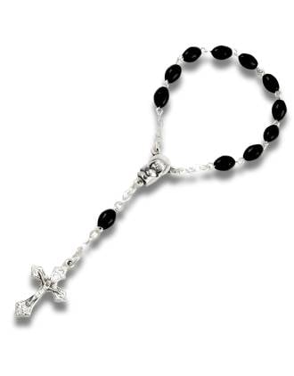 Rosary Single Decade Black Wooden Beads