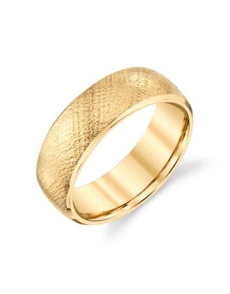 Classic Florentine Finish 18k Yellow Gold Wedding Band