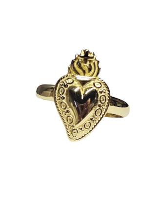 Sacred Heart Ring Gold Plated Sterling Silver