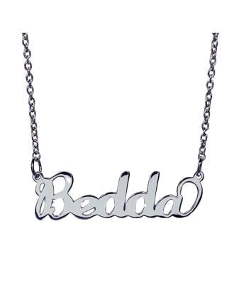 Script Nameplate Bedda Necklace Sterling Silver