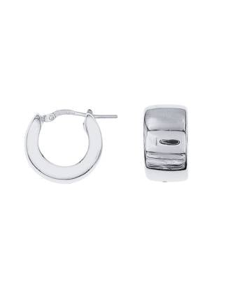 Sterling Silver Chunky Medium Hoop Earrings